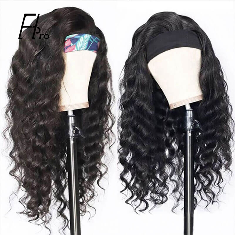 Headband Wigs Loose Wave High Density Glueless Virgin Hair Wigs